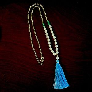 Long Tassle charm necklace